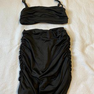 Two Piece Skirt Set Black Set Size medium
